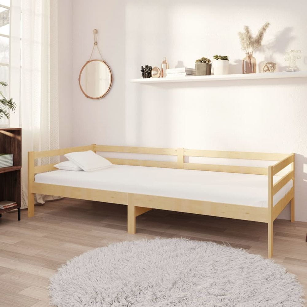 Vidaxl Denná posteľ s matracom 90x200 cm borovicový masív