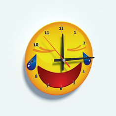 Print Expert Nástenné hodiny HAPPY WATCH Emoji smiech 