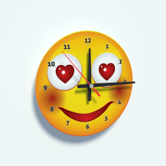 Print Expert Nástenné hodiny HAPPY WATCH Emoji láska