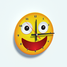 Print Expert Nástenné hodiny HAPPY WATCH Emoji zábava