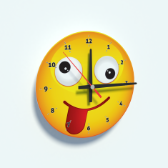 Print Expert Nástenné hodiny HAPPY WATCH Emoji blázon