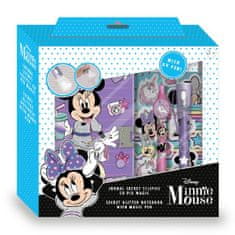 ToyCompany Tajný diář na zámek Minnie Mouse + propiska + magické UV pero + samolepky