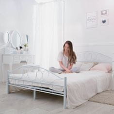 Timeless Tools Kovový posteľový rám s lamelami v rôznych veľkostiach a farbách, 160x200 cm, Mimi, biely
