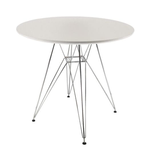 Aga Jedálenský okrúhly stôl 80 cm Biely