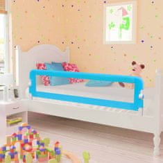 Vidaxl Zábrana na detskú posteľ, modrá 120x42 cm, polyester