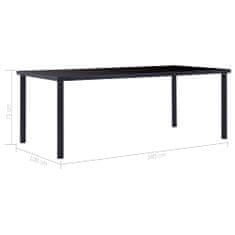 Petromila vidaXL Jedálenský stôl, čierny 200x100x75 cm, tvrdené sklo