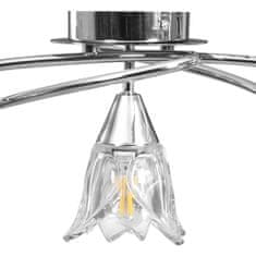 Vidaxl Stropná lampa+sklenené tienidlá na 5 žiaroviek E14, tulipán