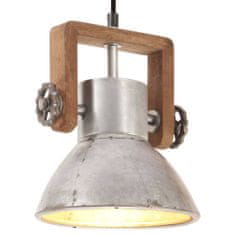 Vidaxl Industriálna závesná lampa 25 W strieborná 19 cm okrúhla E27
