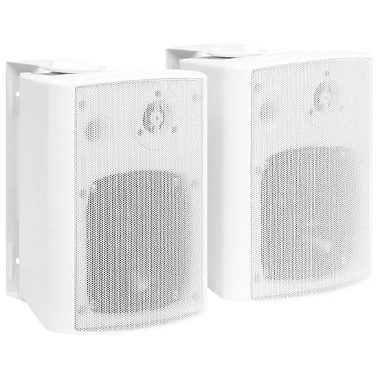 Vidaxl Nástenné stereo reproduktory do interiéru a exteriéru 2 ks biele 100 W