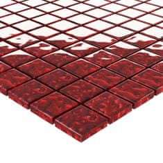 Vidaxl Mozaikové dlaždice 22 ks, červené 30x30 cm, sklo