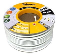 Televes Koaxiálny kábel vnútorný 7 mm , biely , CU jadro