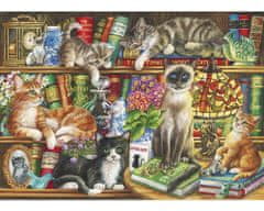 Gibsons Puzzle Mačičky v knihách 1000 dielikov