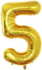 Atomia Fóliový balón narodeninové číslo 5, zlatý 82cm