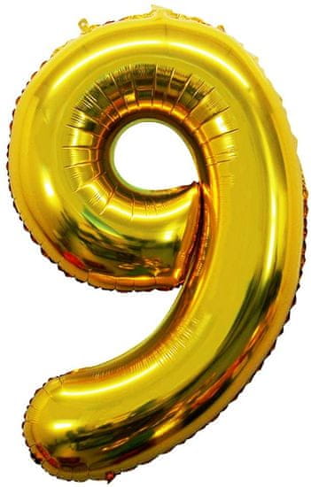 Atomia Fóliový balón narodeninové číslo 9, zlatý 82cm