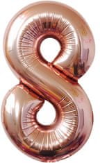 Atomia Fóliový balón narodeninové číslo 8, ružovo zlatý 82cm
