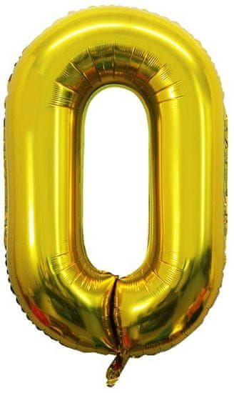 Atomia Fóliový balón narodeninové číslo 0, zlatý 82cm