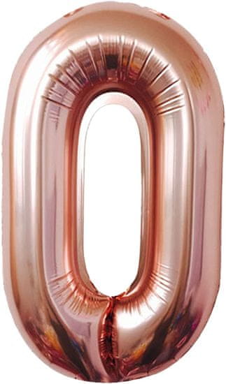 Atomia Fóliový balón narodeninové číslo 0, ružovo zlatý 82cm