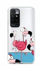 TopQ Kryt Xiaomi Redmi 10 silikón Cartoon Flamingos 66559