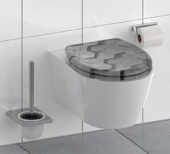 Schütte WC sedátko GREY HEXAGONS| Duroplast, Soft Close s automatickým klesáním