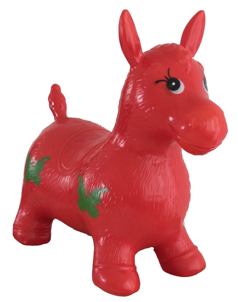 Teddies Hopsadlo kôň skákacie gumové 49x43x28 cm červené