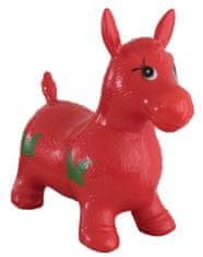 Teddies Hopsadlo kôň skákacie gumové 49x43x28 cm červené