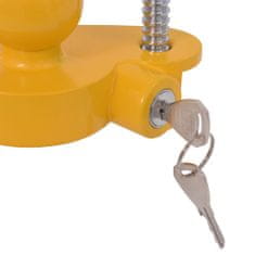 Vidaxl Zámok pre prívesný vozík s 2 kľúčmi, oceľ a zliatina hliníka, žltý