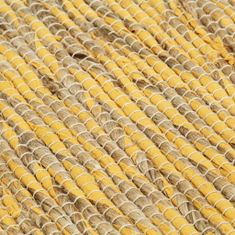 Vidaxl Ručne vyrobený jutový koberec žltý a prírodný 80x160 cm