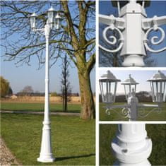 Vidaxl Záhradné trojramenné stĺpové svietidlo Kingston biele, 215 cm
