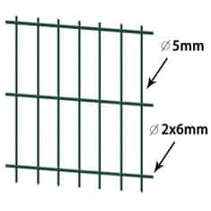 Vidaxl 2D plotové panely, 2,008 x 1,83 m, 34 m, zelené