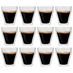 Vidaxl Dvojstenné termo poháre na kávu 12 ks 280 ml
