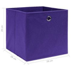 Vidaxl Úložné boxy 10 ks netkaná textília 28x28x28 cm fialové