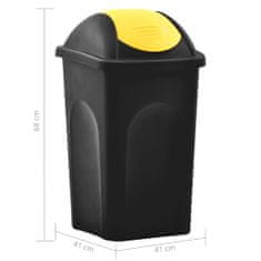 Vidaxl Odpadkový kôš s otočným vekom 60l čierno-žltý