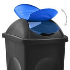 Vidaxl Odpadkový kôš s otočným vekom 60l čierno-modrý