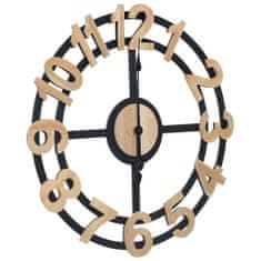 Vidaxl Nástenné hodiny, zlatá a čierna farba, 63,5 cm, MDF