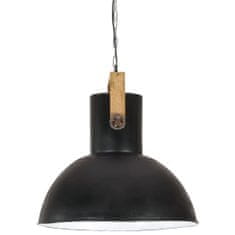 Vidaxl Industriálna závesná lampa 25 W čierna mangovník 52 cm okrúhla E27