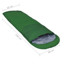 Vidaxl Ľahký spací vak zelený 15 stupňov C 850 g