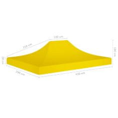 Vidaxl Strecha na párty stan, 4,5 x 3 m, žltá, 270 g/m2