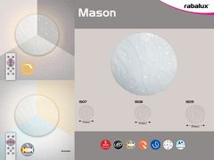 Rabalux LED stropné svietidlo Mason 50W | 4500lm | 3000-6500K - priemer 50cm, diaľkové ovládanie, biele