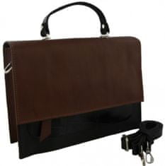 MH Bijoux dámska taška cez rameno, 28 x 21 cm, čierna / hnedá
