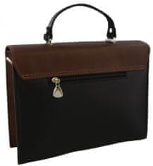 MH Bijoux dámska taška cez rameno, 28 x 21 cm, čierna / hnedá