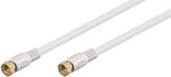 Goobay SAT anténny kábel (80 dB), 2x tienený, 1.5 m, biely - pozlatené kontakty, F (M) > F (M) plne tienený; 67290