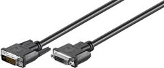 Goobay DVI-D Full HD Dual Link, predlžovací kábel, poniklovaný, 2 m, čierny - DVI-D (M) > DVI-D (F); 50855