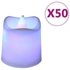 Vidaxl Elektrické čajové sviečky bez plameňa LED 50 ks farebné
