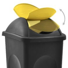 Vidaxl Odpadkový kôš s otočným vekom 60l čierno-žltý
