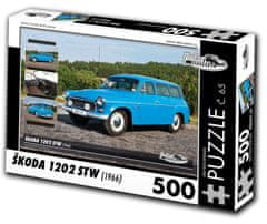 RETRO-AUTA© Puzzle č. 65 Škoda 1202 STW (1966) 500 dielikov