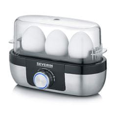 SEVERIN Varič vajec , EK 3163, presná kontrola času varenia, nerez, 1 - 3 vajcia, tepelná bezpečnostná poistka, zvukový alarm, odmerka s ihlou, 270 W