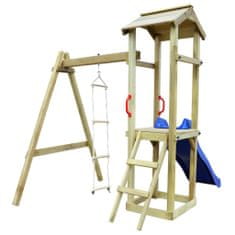 Vidaxl Detské ihrisko+šmýkačka, rebríky 237x168x218 cm, drevo