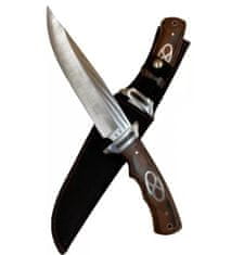 Turistický nôž 32 cm s drevenou rukoväťou a puzdrom T-942