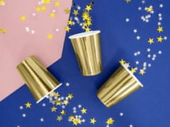 Párty papierové poháriky zlaté - 220 ml - 6 ks