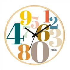 Fisura Numbers nástenné hodiny, 30 cm, biela / béžová